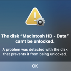 The Disk Macintosh HD – Data Can’t be Unlocked Fixed 2021