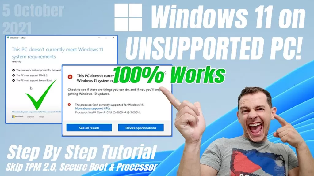 How to Install Windows 11 to Unsupported PC (Released Version October 5)