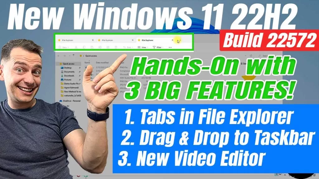 NEW Windows 11 Build 22572 How to Enable Tabs in File Explorer