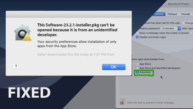 Can’t be opened because it is from an unidentified developer [Fixed] – Allow Apps from “Anywhere” in MacOS