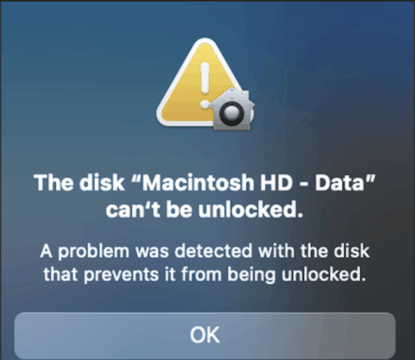 The Disk Macintosh HD – Data Can’t be Unlocked Fixed 2021
